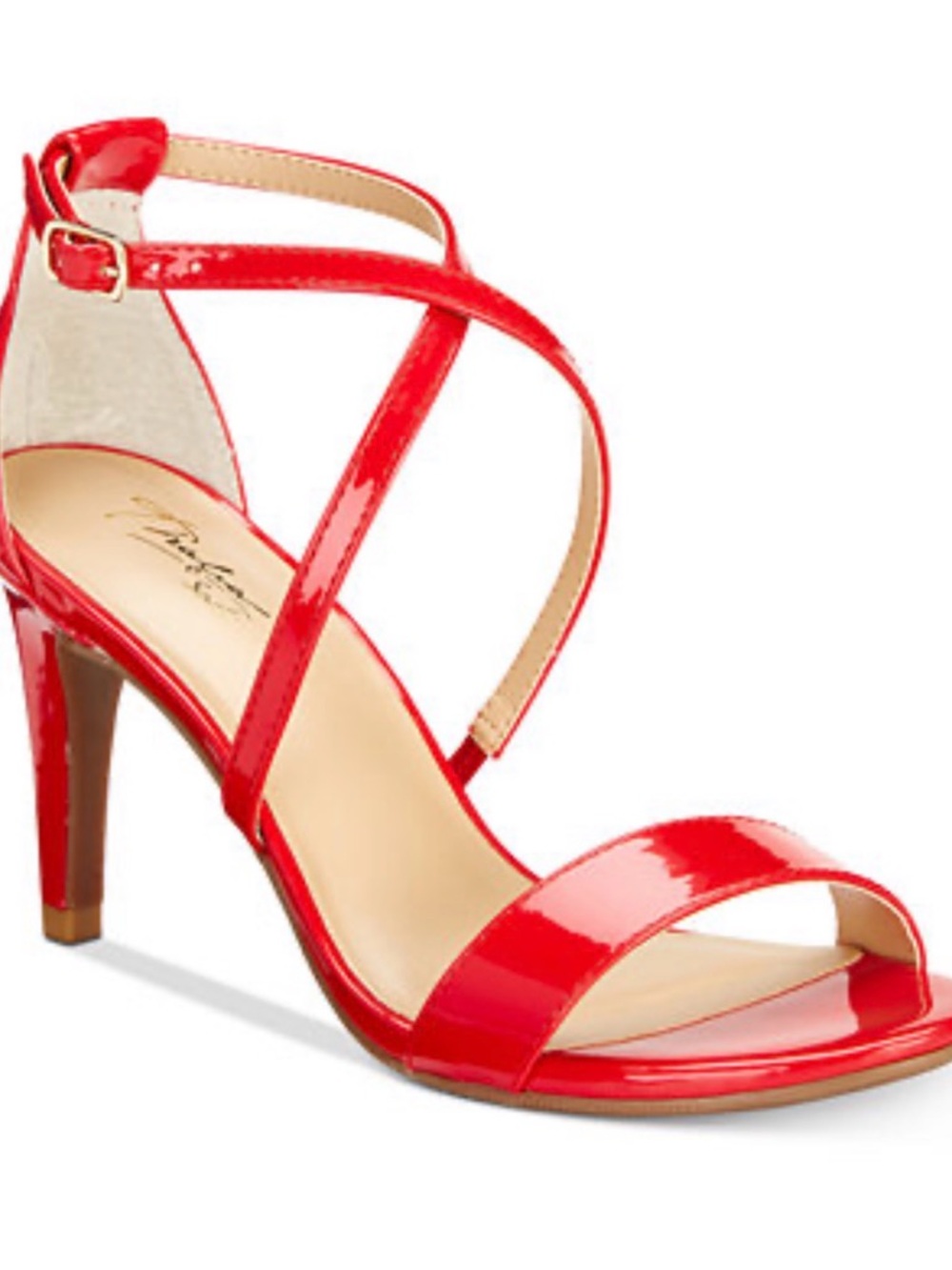 Thalia Sodi Red Patent Crisscross Strap Heels